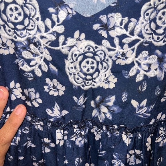 Roper Navy Floral Long Sleeve Dress - Picture 5 of 6
